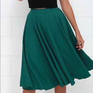 Lulu’s Dark Teal Midi Skirt